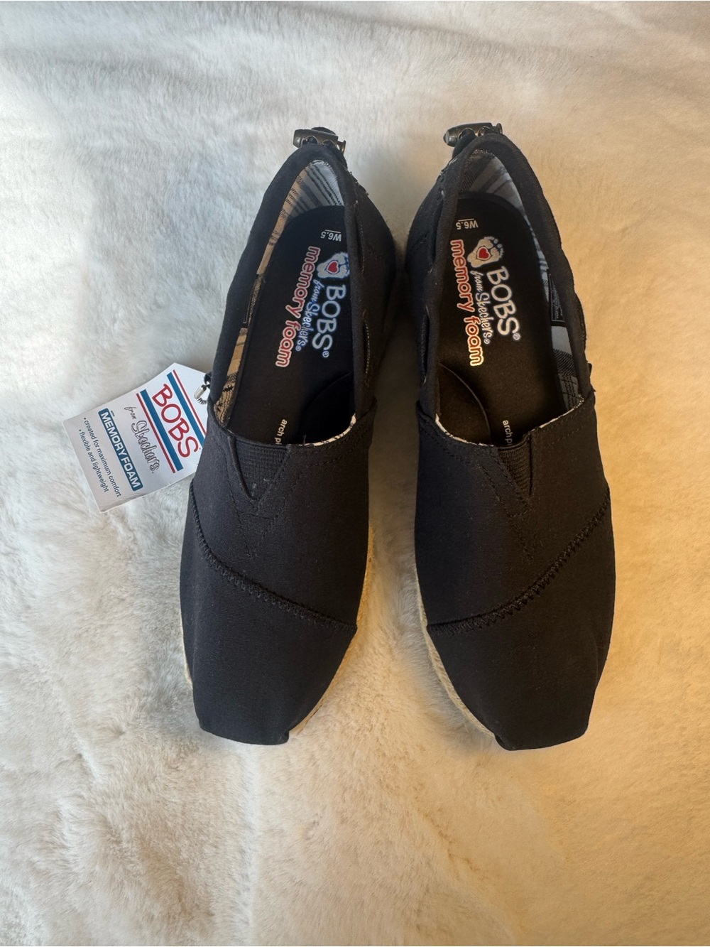 Women’s Bobs Black Slip-On Casual Shoes Size 6.5